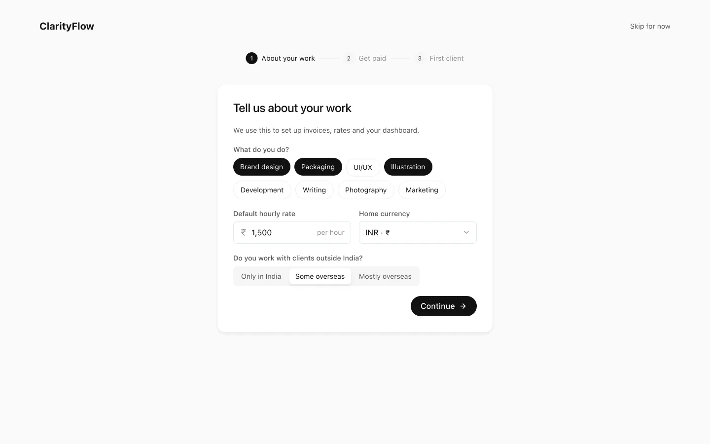 Onboarding: about your work